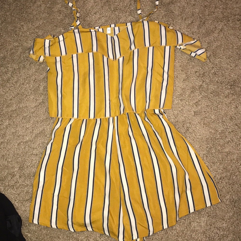 Yellow Striped Romper
